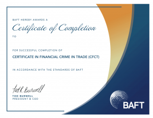 2025 BAFT Certificate Templates Completion